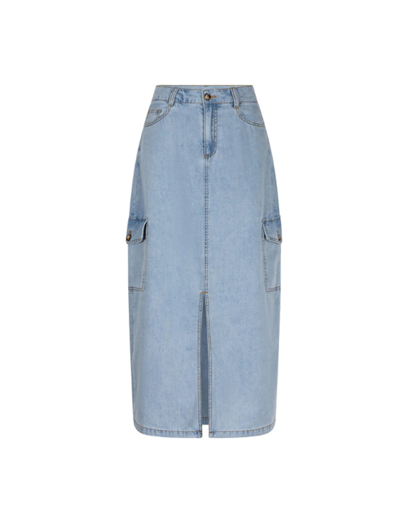 Esqualo Cargo Jean Midi Skirt by Esqualo