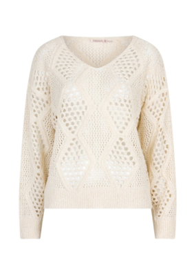 Esqualo Ajour Sweater in Ivory by Esqualo
