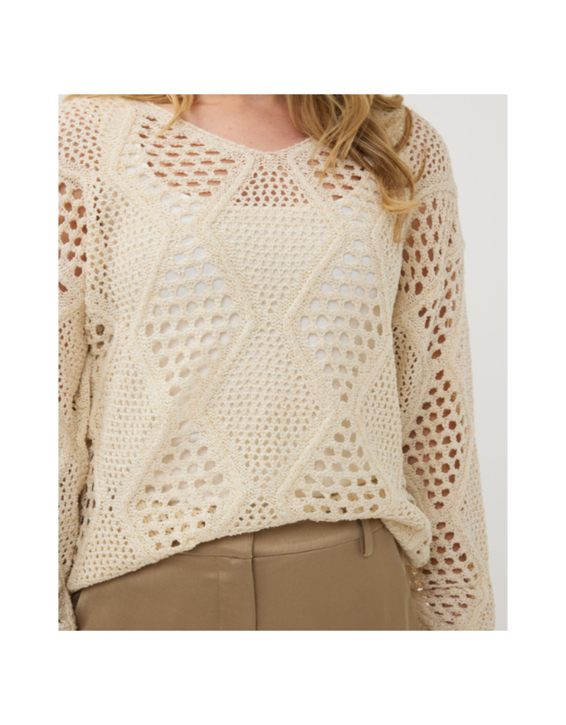 Esqualo Ajour Sweater in Ivory by Esqualo
