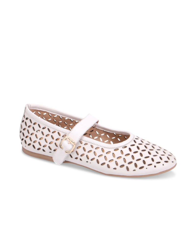 Bueno Kehlani Cutout Flats in Ice White by Bueno