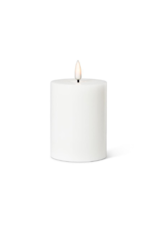 LED Pillar Candle in White 3"x4"