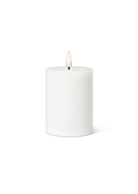 LED Pillar Candle in White 3"x4"