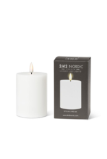 LED Pillar Candle in White 3"x4"