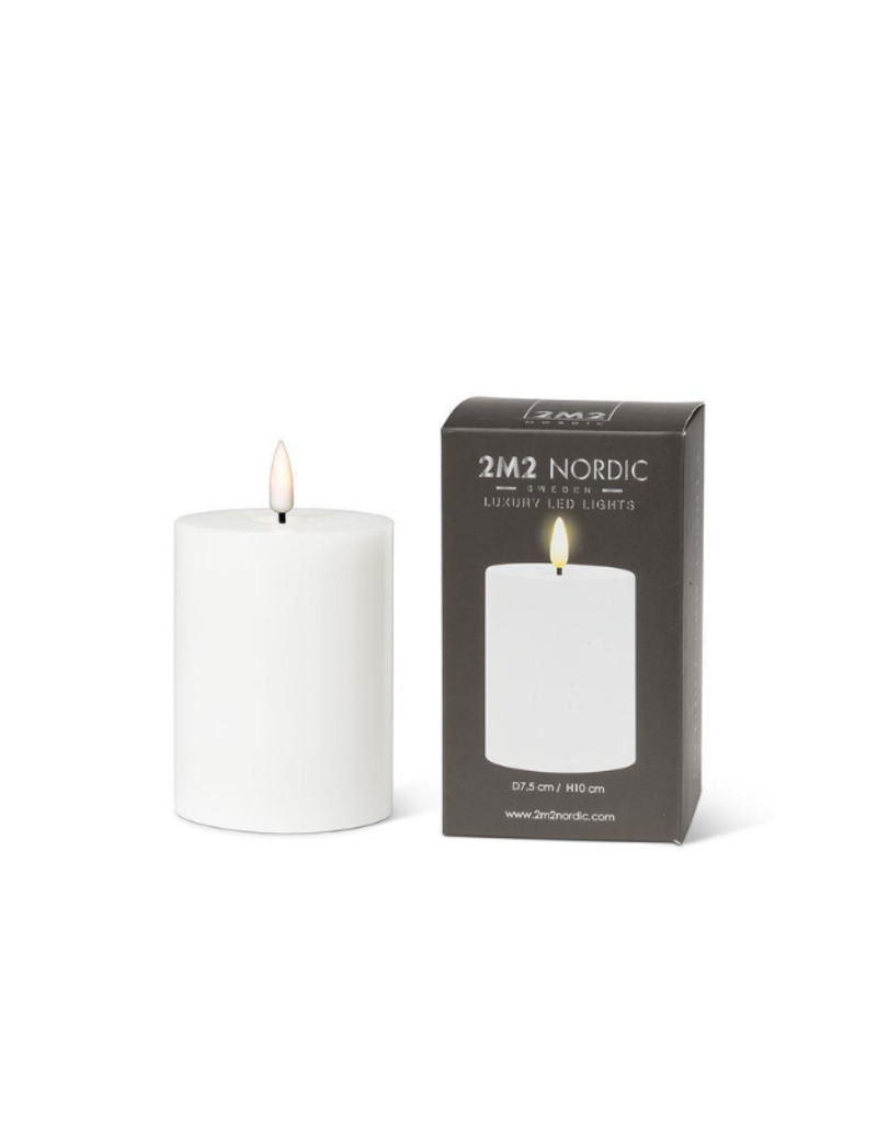 LED Pillar Candle in White 3"x4"
