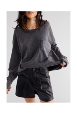 Free People Fade Into You Long Tee in Metal Stiletto by Free People