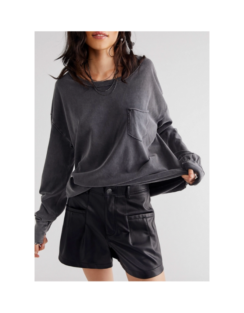 Free People Fade Into You Long Tee in Metal Stiletto by Free People