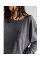 Free People Fade Into You Long Tee in Metal Stiletto by Free People
