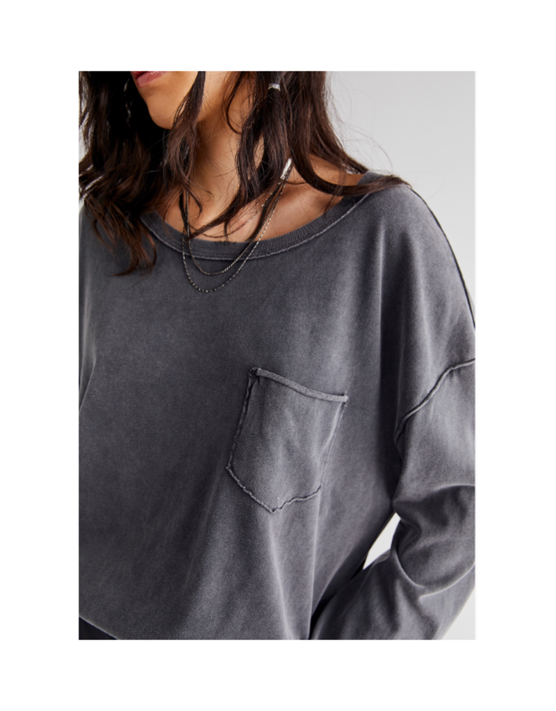 Free People Fade Into You Long Tee in Metal Stiletto by Free People