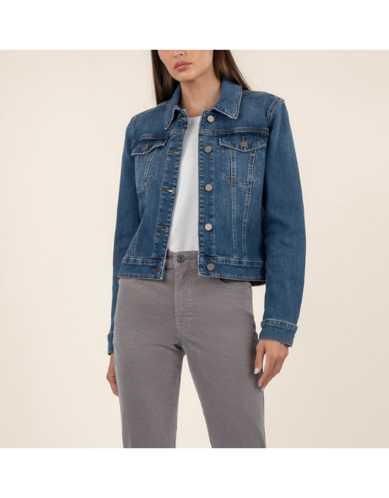 Kut from the Kloth Julia Crop Jacket in Main Wash by Kut from the Kloth