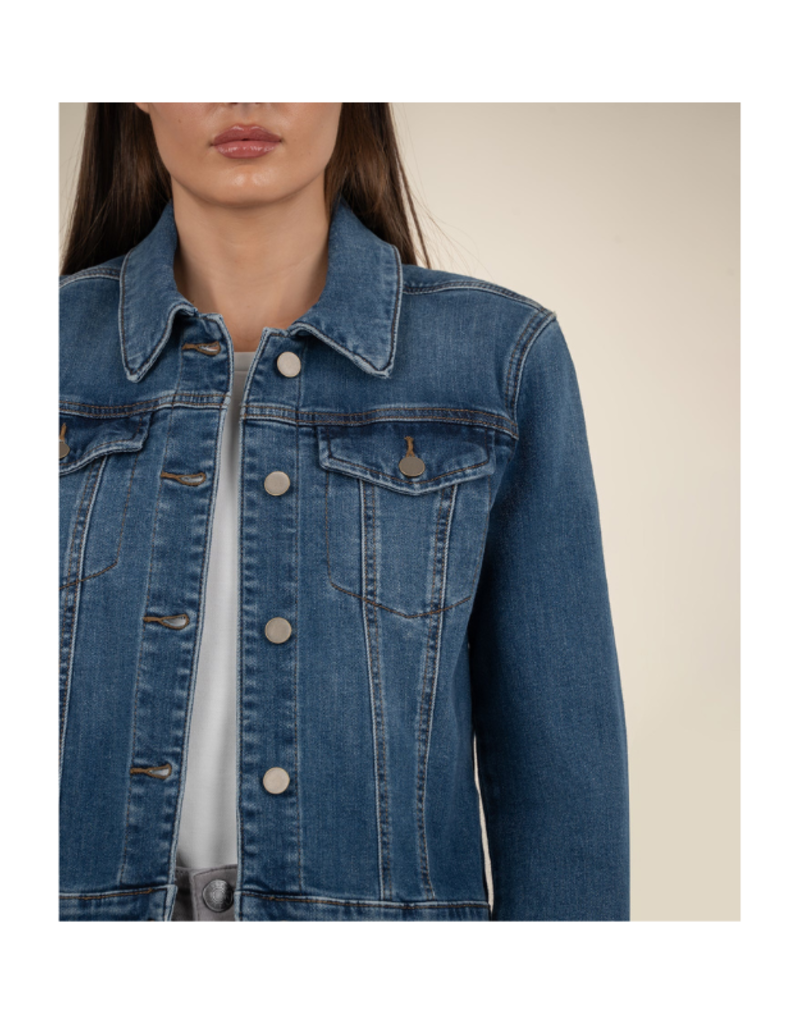 Kut from the Kloth Julia Crop Jacket in Main Wash by Kut from the Kloth