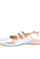 Bueno Estella Slingback Flat in Silver Metallic by Bueno