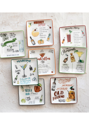 Creative Co-Op Cocktail Recipe Plate