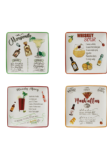 Creative Co-Op Cocktail Recipe Plate