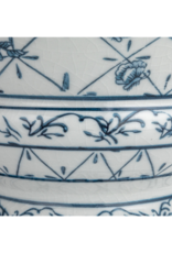 Creative Co-Op Hand-Painted Blue & White Porcelain Pedestal Bowl
