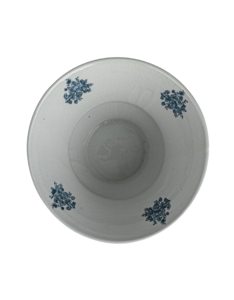 Creative Co-Op Hand-Painted Blue & White Porcelain Pedestal Bowl