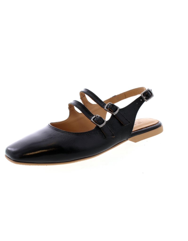 Bueno Estella Slingback Flat in Black by Bueno