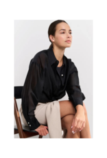 YAYA Blouse with Placket Detail in Phantom by YAYA