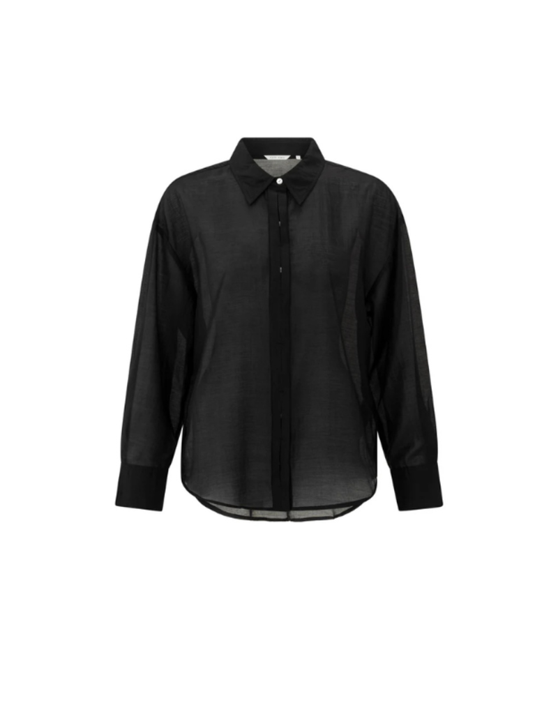 YAYA Blouse with Placket Detail in Phantom by YAYA