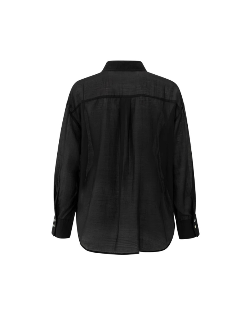 YAYA Blouse with Placket Detail in Phantom by YAYA