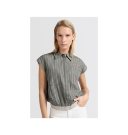 YAYA Sleeveless Blouse with Elastic Waist in Phantom Dessin by YAYA