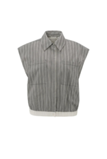 YAYA Sleeveless Blouse with Elastic Waist in Phantom Dessin by YAYA