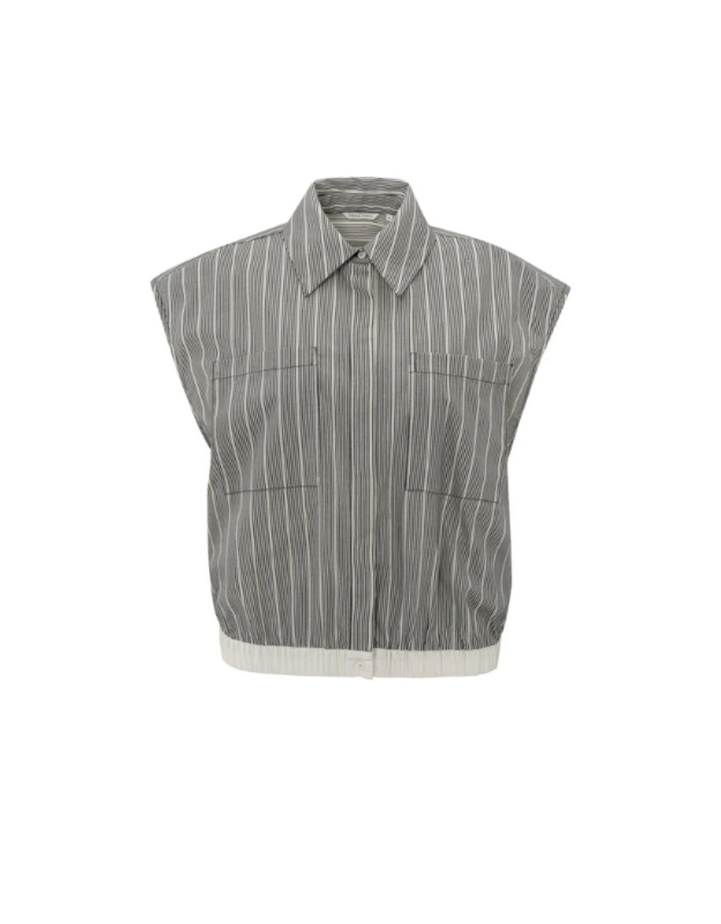 YAYA Sleeveless Blouse with Elastic Waist in Phantom Dessin by YAYA
