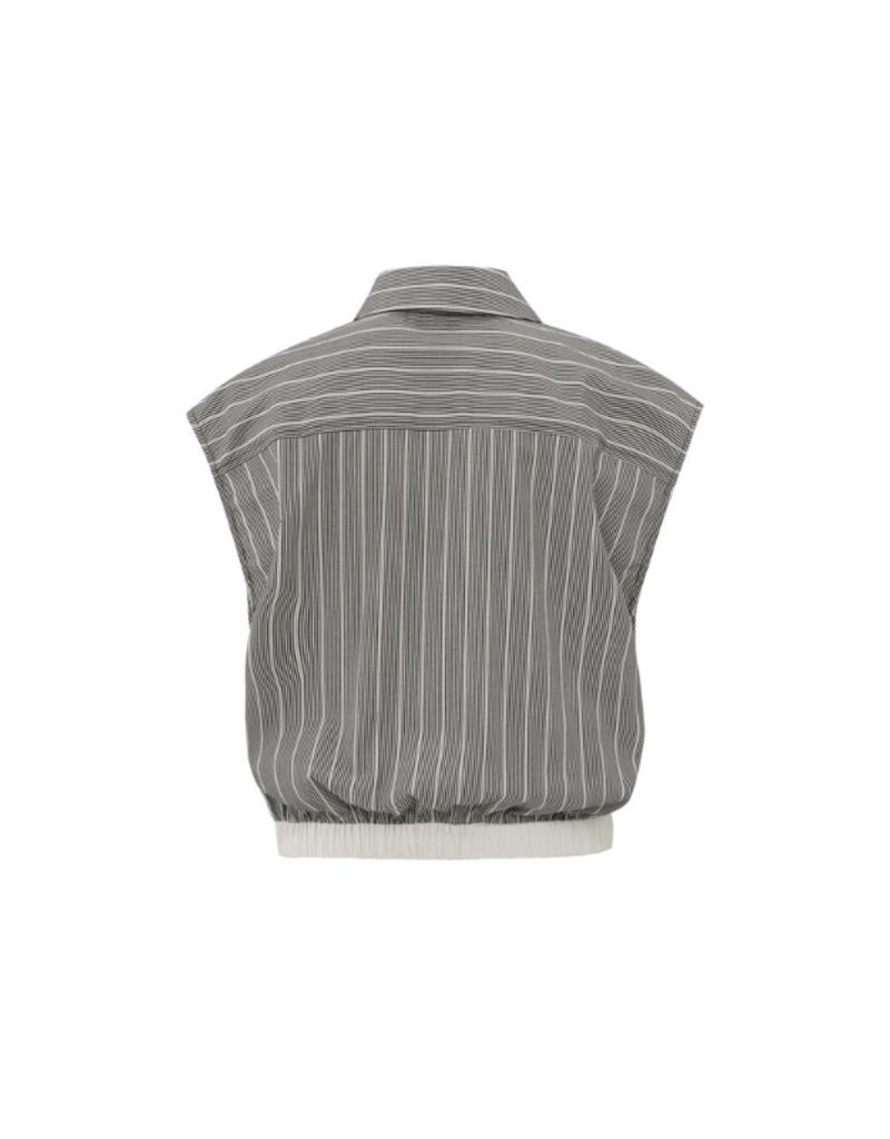 YAYA Sleeveless Blouse with Elastic Waist in Phantom Dessin by YAYA