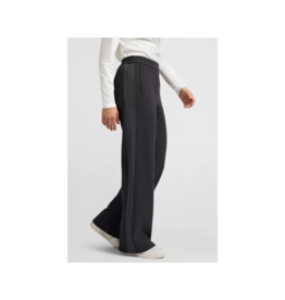 YAYA Wide Leg Trousers Contrast Stripe in Phantom by YAYA