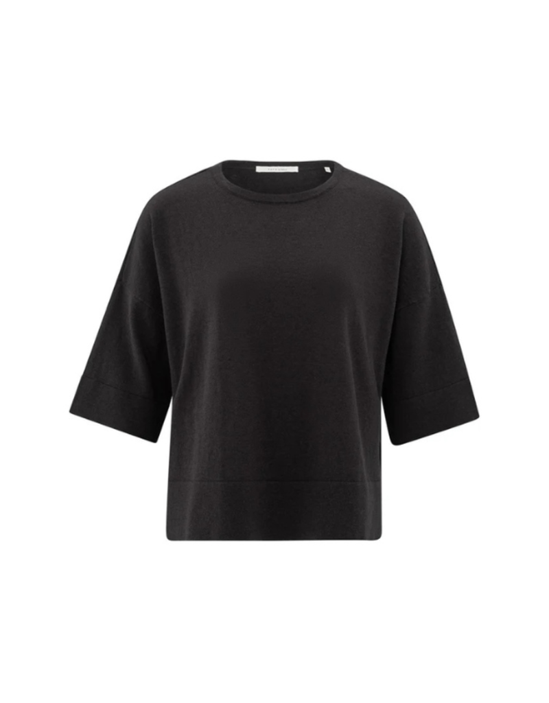 YAYA Oversized Knit T-Shirt in Phantom by YAYA