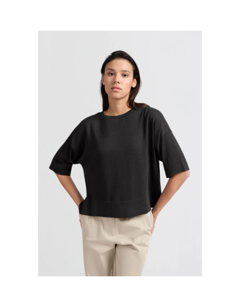 YAYA Oversized Knit T-Shirt in Phantom by YAYA