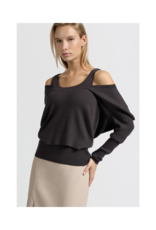 YAYA Round Rib Sweater with Tanktop in Phantom by YAYA