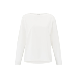 YAYA Longsleeve Top with Boatneck in Blanc de Blanc by YAYA
