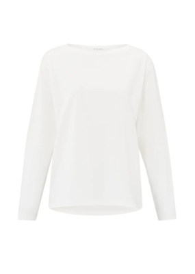 YAYA Longsleeve Top with Boatneck in Blanc de Blanc by YAYA