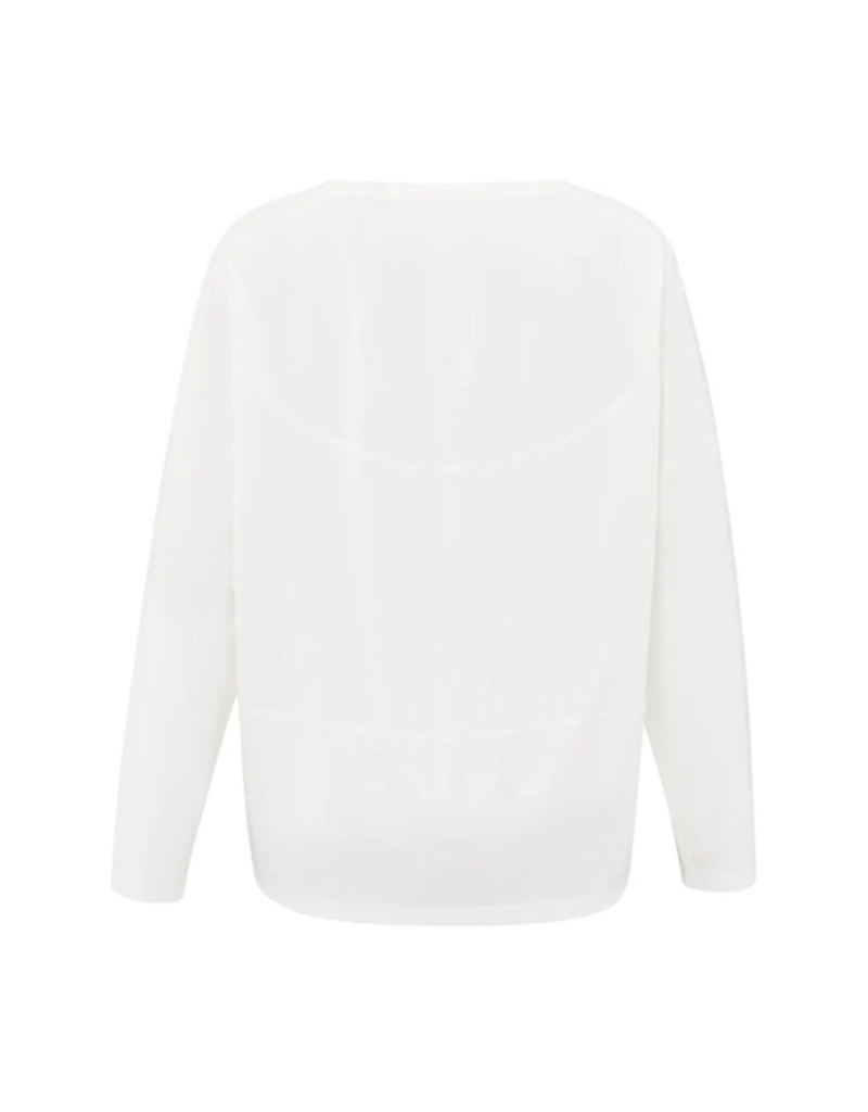 YAYA Longsleeve Top with Boatneck in Blanc de Blanc by YAYA