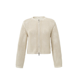 YAYA Mesh Stitch Cardigan in Summer Sand by YAYA