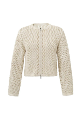 YAYA Mesh Stitch Cardigan in Summer Sand by YAYA