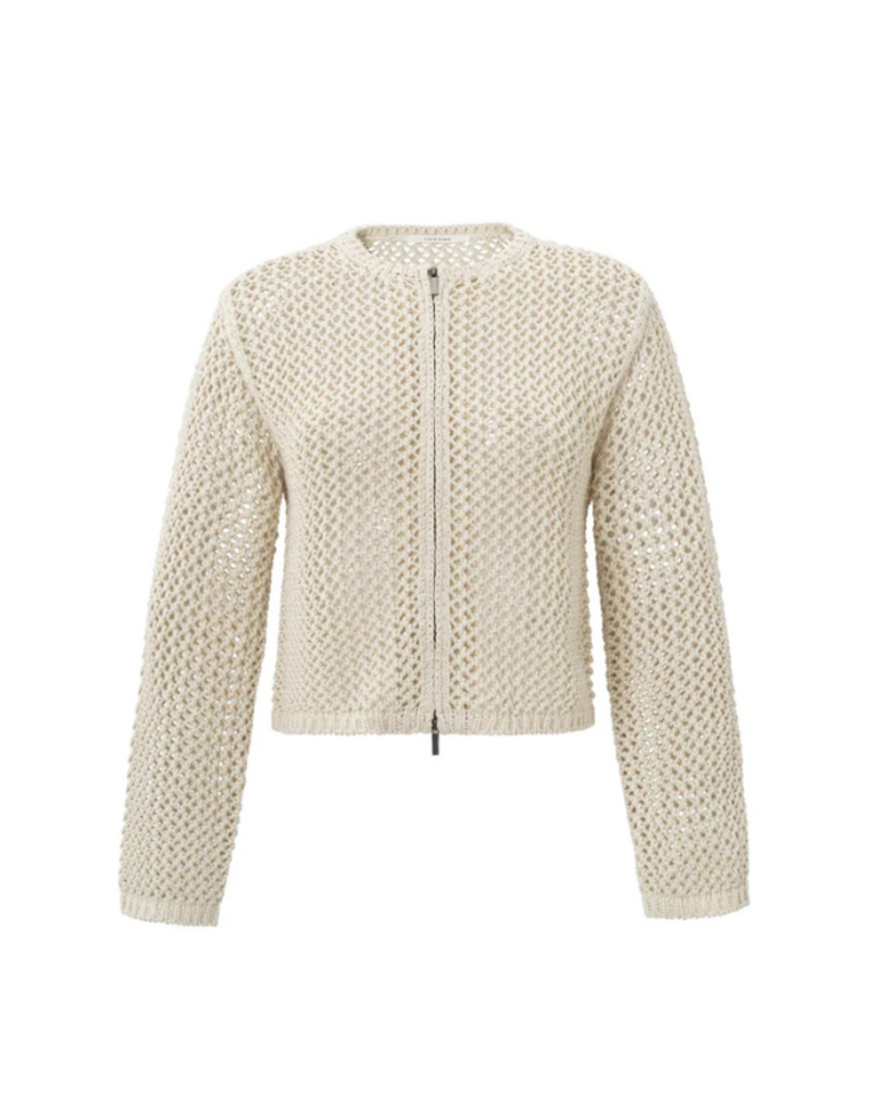 YAYA Mesh Stitch Cardigan in Summer Sand by YAYA