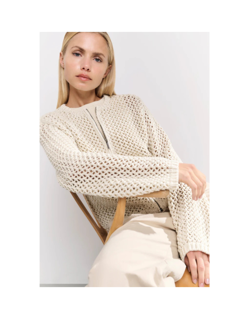 YAYA Mesh Stitch Cardigan in Summer Sand by YAYA