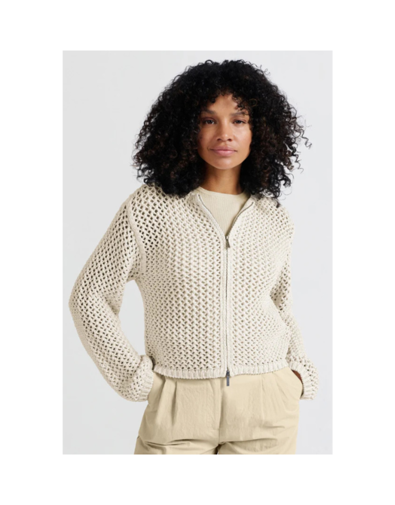 YAYA Mesh Stitch Cardigan in Summer Sand by YAYA