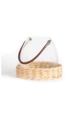Bacon Basketware Ltd Glass Lantern on Willow Base with Handle Small