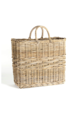 Bacon Basketware Ltd Tall Rectangle Grey Rattan Basket with Handles