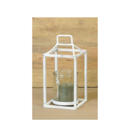 Bacon Basketware Ltd Small Square White Frame Lantern