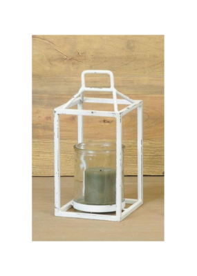 Bacon Basketware Ltd Small Square White Frame Lantern
