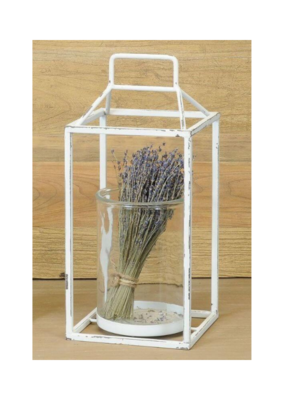 Bacon Basketware Ltd Large Square White Frame Lantern