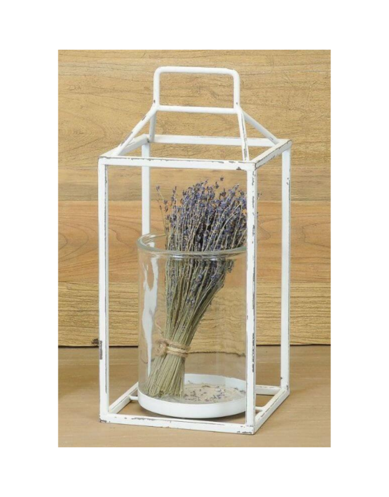 Bacon Basketware Ltd Large Square White Frame Lantern
