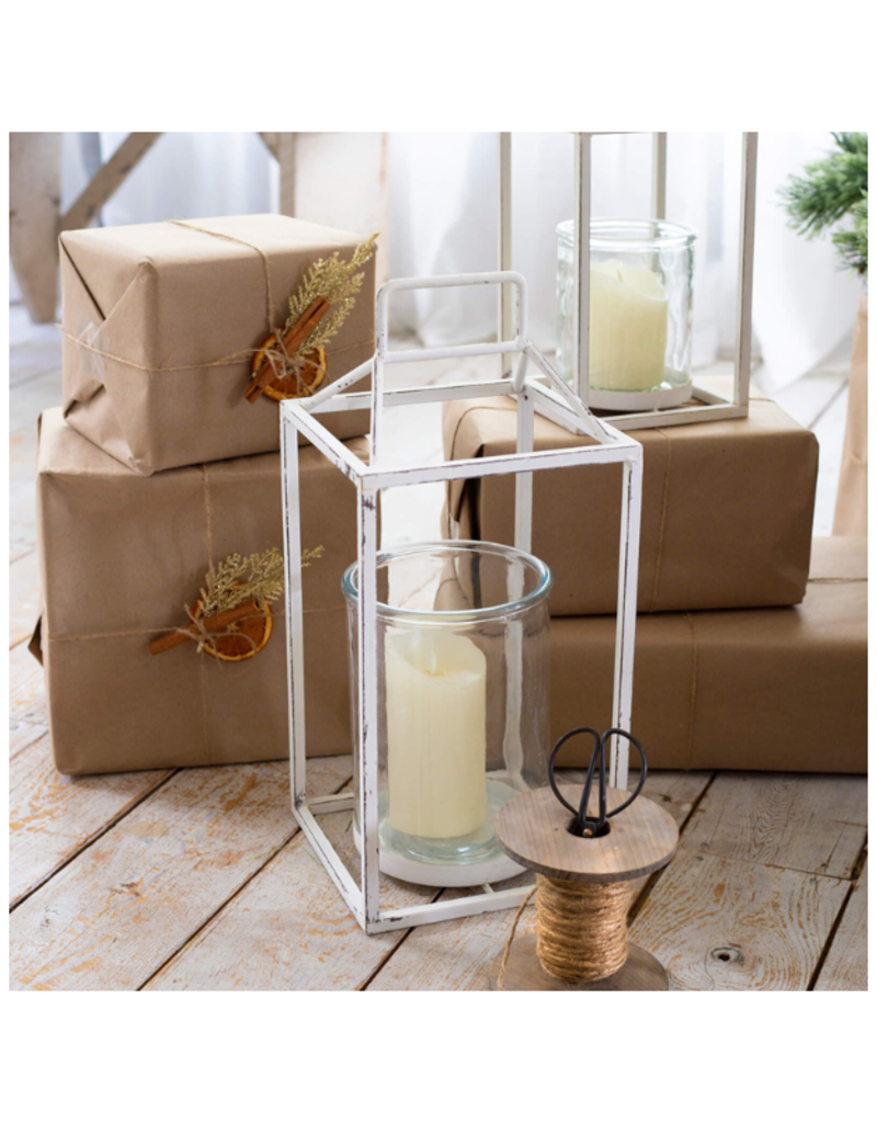 Bacon Basketware Ltd Large Square White Frame Lantern
