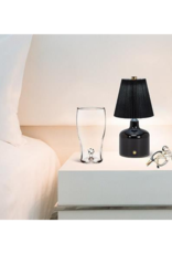 Small LED Lamp with Pleated Shade in Black