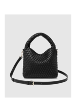 Louenhide Gabby Mini Woven Crossbody in Black by Louenhide
