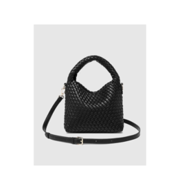 Louenhide Gabby Mini Woven Crossbody in Black by Louenhide
