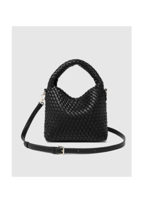 Louenhide Gabby Mini Woven Crossbody in Black by Louenhide